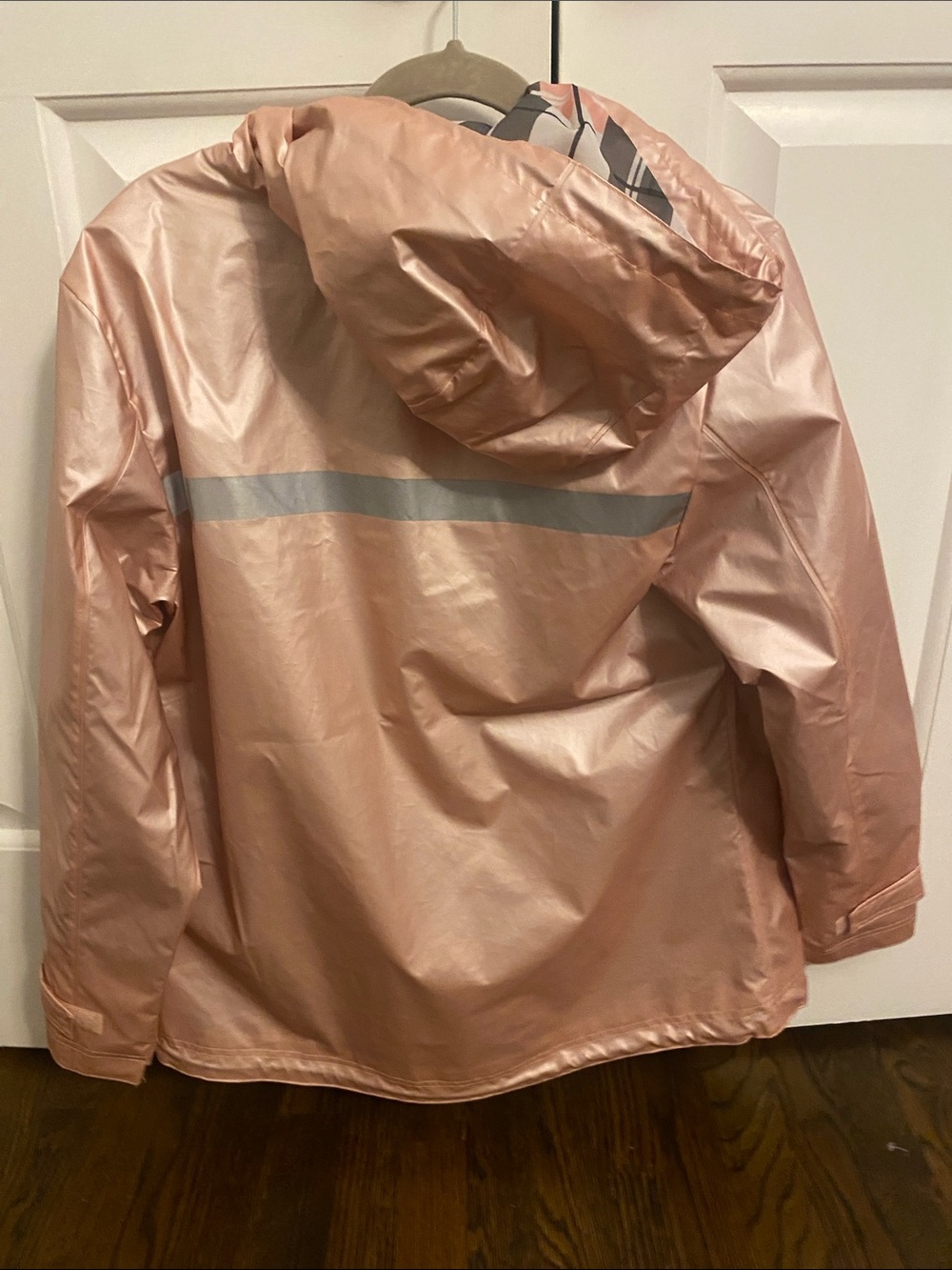 Charles River Apparel Metallic Rose Pink Hooded Raincoat - Picture 2 of 3